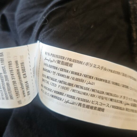 Abercrombie and Fitch Textured Mini Dress Black Size XS LBD Skater Fit n Flare - Picture 6 of 10